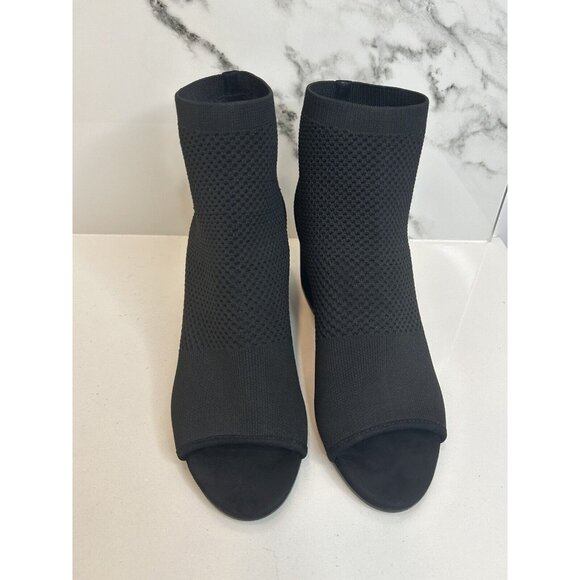 Eileen Fisher Shoes - Eileen Fisher sz 9.5 Croft open toe ankle Boots block heel Mesh Knit Black EUC